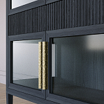 Витрина Primo со стеклянными фасадами и 2 ящиками Черный дуб варинант исполнения - 5 | Loft Concept в Барнауле