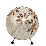 Настольная лампа из перламутра на металлическом каркасе Indonesian Ball варинант исполнения - 2 | Loft Concept в Барнауле