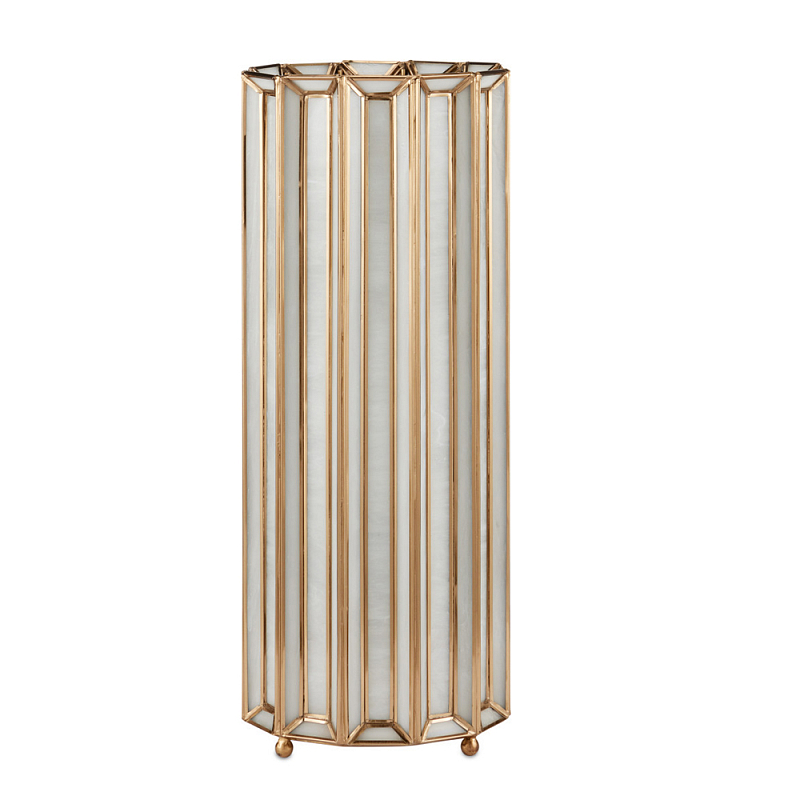 Настольная лампа в форме цилиндра фактурная Soft Glow Lamps Молочный Латунь в Барнауле | Loft Concept 