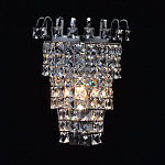 Бра настенное цвета хром с прозрачными квадратными хрустальными подвесками Crystal Regena варинант исполнения - 2 | Loft Concept в Барнауле