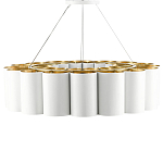 Люстра круглая фактурная в сочетании белого и золотого цвета Wide Stripes of Ribbon варинант исполнения - 3 | Loft Concept в Барнауле