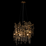 Подвесная люстра в виде ветвей деревьев золотого цвета с прозрачными подвесками-каплями 8 и 14 ламп Droplet Chandelier варинант исполнения - 3 | Loft Concept в Барнауле