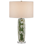 Настольная лампа керамическая с кремовым абажуром Scenic Column варинант исполнения - 4 | Loft Concept в Барнауле