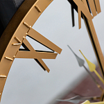 Часы настенные зеркальные с золотым металлическим циферблатом Mirror Tower Clock варинант исполнения - 2 | Loft Concept в Барнауле