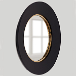 Чёрное настенное зеркало с золотым кантом Porunalia варинант исполнения - 1 | Loft Concept в Барнауле