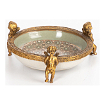 Чаша фарфоровая на бронзовых ножках в виде ангелов Porcelain Angels of Paradise варинант исполнения - 2 | Loft Concept в Барнауле