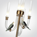 Торшер с 2-мя фигурками птиц на изогнутых прозрачных трубках Ganthea варинант исполнения - 3 | Loft Concept в Барнауле