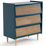 Комод с 3-мя ящиками из ротанга Blais Deep Blue Wicker Furniture варинант исполнения - 2 | Loft Concept в Барнауле