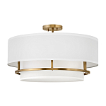 Потолочный светильник с двухслойным белым текстильным абажуром Hinkley варинант исполнения - 1 | Loft Concept в Барнауле