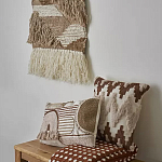 Чехол на подушку с вышивкой в виде геометрических узоров Beige Calista Square варинант исполнения - 5 | Loft Concept в Барнауле