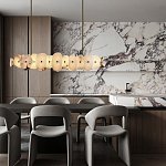 Подвесной светильник с фигурными элементами из белого алебастра Cryptocrystalline Stone варинант исполнения - 9 | Loft Concept в Барнауле