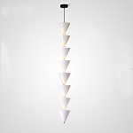 Подвесной светильник светодиодный в виде ряда белых металлических конусов  Herringbone варинант исполнения - 4 | Loft Concept в Барнауле