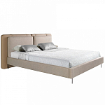 Кровать двуспальная серая с изголовьем из экокожи и ткани Modern Look варинант исполнения - 1 | Loft Concept в Барнауле