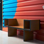 Дизайнерская скамейка  Canton  Beech and Black Bench варинант исполнения - 6 | Loft Concept в Барнауле