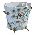 Кашпо из голубого фарфора с бронзовыми элементами Blue Garden варинант исполнения - 3 | Loft Concept в Барнауле