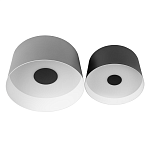 Потолочный светильник с 2-мя цилиндрическими абажурами серого и черного цвета Urban Dome варинант исполнения - 1 | Loft Concept в Барнауле