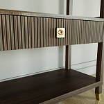 Стеллаж Elsa Dreams Walnut со стеклянными полками и ящиком варинант исполнения - 5 | Loft Concept в Барнауле