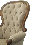 Кресло с мягкой обивкой из светло-коричневого велюра на 4-х деревянных ножках Evelyn Classical Armchair варинант исполнения - 5 | Loft Concept в Барнауле