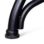 Обеденный стол с прямоугольной столешницей из стекла на черных металлических ножках White Marble варинант исполнения - 6 | Loft Concept в Барнауле