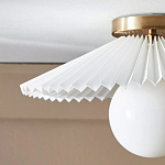 Потолочный светильник с белым плиссированным абажуром Headquarters варинант исполнения - 3 | Loft Concept в Барнауле