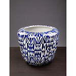 Кашпо с орнаментом в сочетании белого и синего цвета Artistic Flowerpot варинант исполнения - 3 | Loft Concept в Барнауле