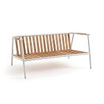 Садовый 2-х местный диван с подлокотниками из тика White варинант исполнения - 5 | Loft Concept в Барнауле