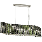 Линейная люстра изогнутой формы с хрустальными подвесками Crystal Art Chrome Green Linear Chandelier варинант исполнения - 2 | Loft Concept в Барнауле