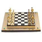 Шахматы из бронзы и натуральных камней Долерит и Мрамор с гравировкой Decorative Thematic Chess варинант исполнения - 1 | Loft Concept в Барнауле