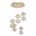 Люстра светодиодная с стеклянными волнообразными плафонами Amphora of Light варинант исполнения - 3 | Loft Concept в Барнауле