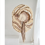 Овальный Современный Гобелен Абстракция в бежевых тонах Shallow варинант исполнения - 4 | Loft Concept в Барнауле