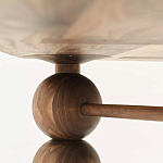 Обеденный стол деревянный с круглыми декоративными элементами на ножках Koko варинант исполнения - 3 | Loft Concept в Барнауле