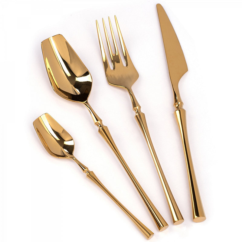 Столовые приборы Soft Forms Gold Глянцевое золото Столовые приборы Soft Forms Gold Глянцевое золото в Барнауле | Loft Concept