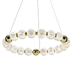 Люстра подвесная кольцевая с прозрачными рифлеными шарообразными плафонами Crystal Globule варинант исполнения - 1 | Loft Concept в Барнауле