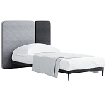 Кровать с большим мягким изголовьем Unity Grey Bed варинант исполнения - 3 | Loft Concept в Барнауле