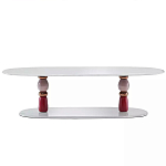 Дизайнерский журнальный стол на 2-х фигурных ножках с подстольем Lycad варинант исполнения - 1 | Loft Concept в Барнауле