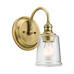 Бра с прозрачным стеклянным абажуром в форме цилиндра Kichler варинант исполнения - 7 | Loft Concept в Барнауле