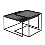 Комплект столиков с квадратными столешницами черные Black Table Combination варинант исполнения - 1 | Loft Concept в Барнауле