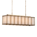 Люстра прямоугольная с каркасом золотого цвета Soft Glow Lamps варинант исполнения - 2 | Loft Concept в Барнауле