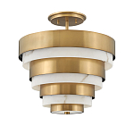Потолочный светильник многоярусный с чередованием латунных и белых колец Hinkley  варинант исполнения - 1 | Loft Concept в Барнауле