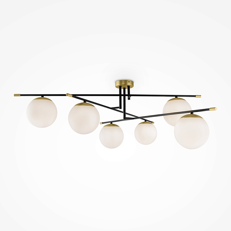 Потолочный светильник Spike Balls Hanging Lamp Белый Золотой Черный в Барнауле | Loft Concept 