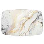 Обеденный стол с прямоугольной столешницей из стекла на черных металлических ножках White Marble варинант исполнения - 2 | Loft Concept в Барнауле