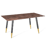 Стол обеденный с коричневой прямоугольной столешницей из керамики на четырех металлических ножках Brown Ceramics варинант исполнения - 1 | Loft Concept в Барнауле