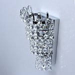 Бра настенное цвета хром с прозрачными квадратными хрустальными подвесками Crystal Regena варинант исполнения - 4 | Loft Concept в Барнауле