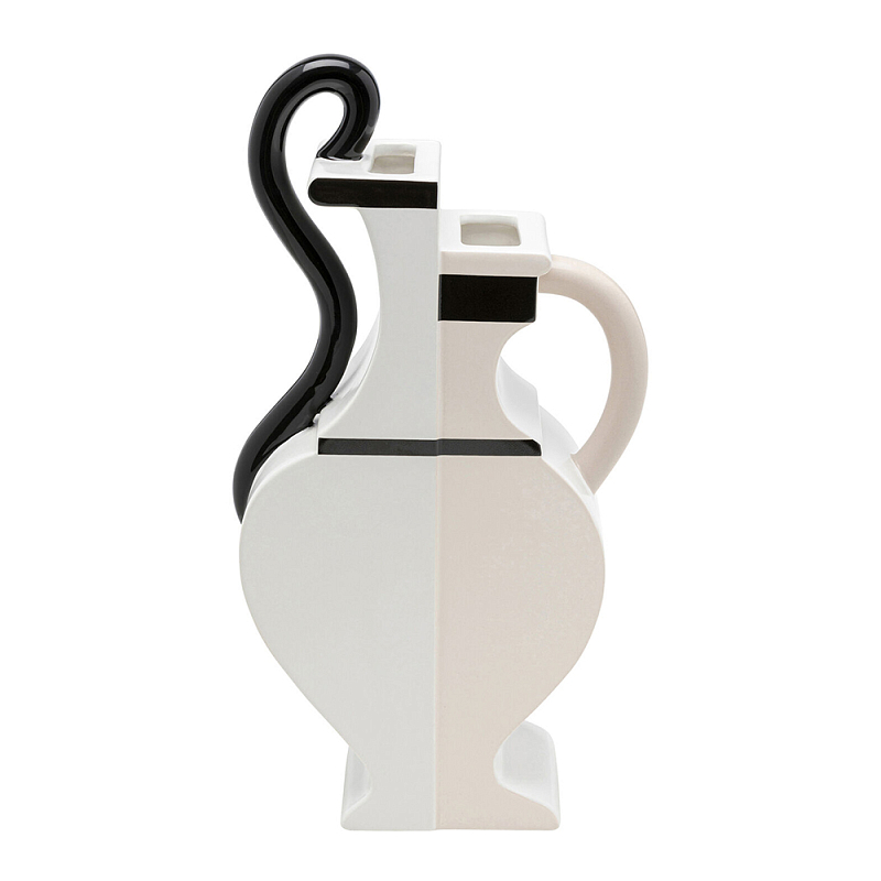 Ваза Concordia Black and White Белый Бежевый Черный в Барнауле | Loft Concept 