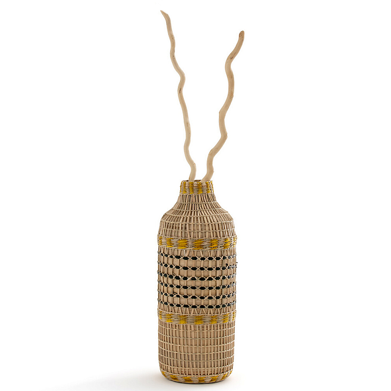 Ваза декоративная из натурального плетеного бамбука Bamboo Decor 42 Бежевый в Барнауле | Loft Concept 