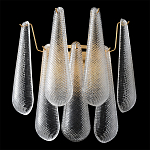 Бра с подвесками из рифленного стекла в форме капель Textured Glass варинант исполнения - 3 | Loft Concept в Барнауле