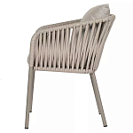 Стул серо-бежевый с декоративным плетением на спинке и подлокотниках Chair Weave варинант исполнения - 6 | Loft Concept в Барнауле