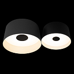 Потолочный светильник с 2-мя цилиндрическими абажурами серого и черного цвета Urban Dome варинант исполнения - 2 | Loft Concept в Барнауле