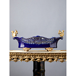 Чаша темно-синего цвета из фарфора с бронзовыми фигурками белок Eden Garden porcelain and bronze варинант исполнения - 1 | Loft Concept в Барнауле