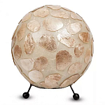 Настольная лампа из перламутра на металлическом каркасе Indonesian Circle варинант исполнения - 2 | Loft Concept в Барнауле